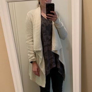 LOFT Women’s Cream Open Sweater/Cardigan Size S